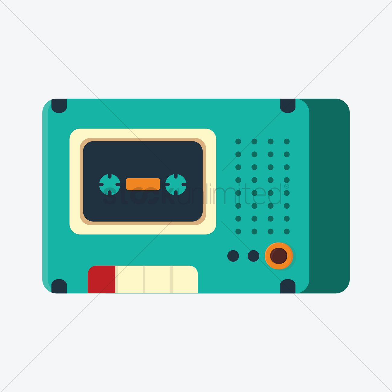 Cassette Tape Recorder Vector Image 1300x1300 Cassette Tape Recorder Vector Image