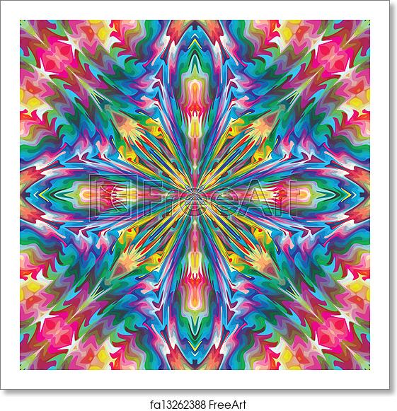 561x581 Free Art Print Of Mystical Baroque Cross Pattern Seamless