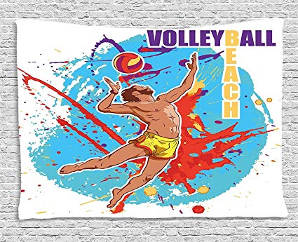 425x345 Xhfitcltd Beach Tapestry, Vector Illustration Of A Man