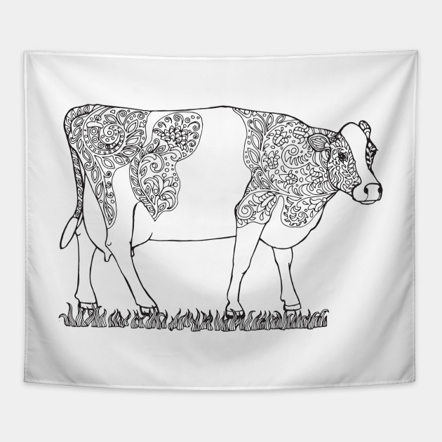 630x630 Cow Zentangle Vector Design