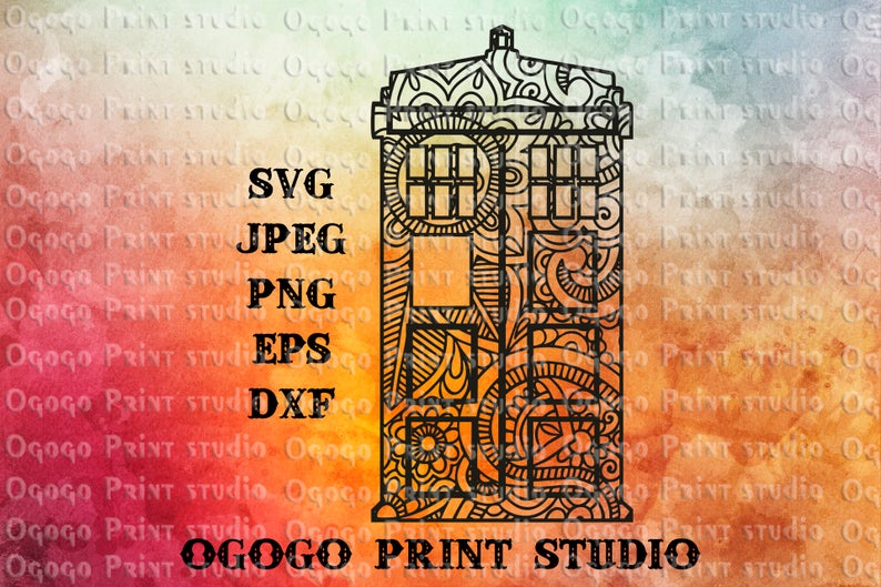 794x529 Dr Who Tardis Zentangle Dr Who Mandala Etsy