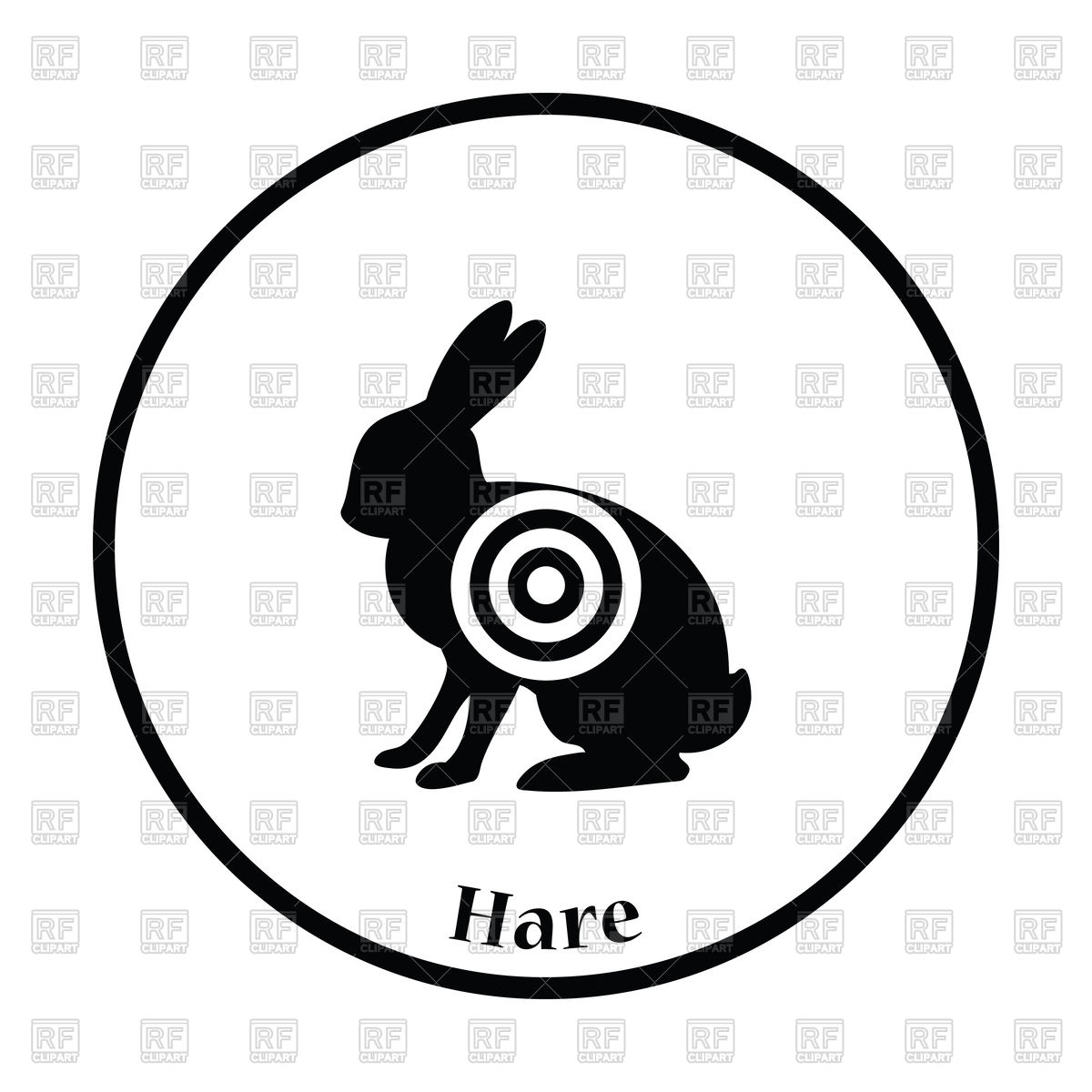 Hare Silhouette With Target Icon Vector Image Of Plants 1200x1200 Hare Silhouette With Target Icon Vector Image Of Plants