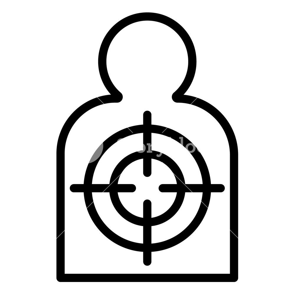 1000x1000 Man Silhouette Target Icon Outline Man Silhouette Target Vector