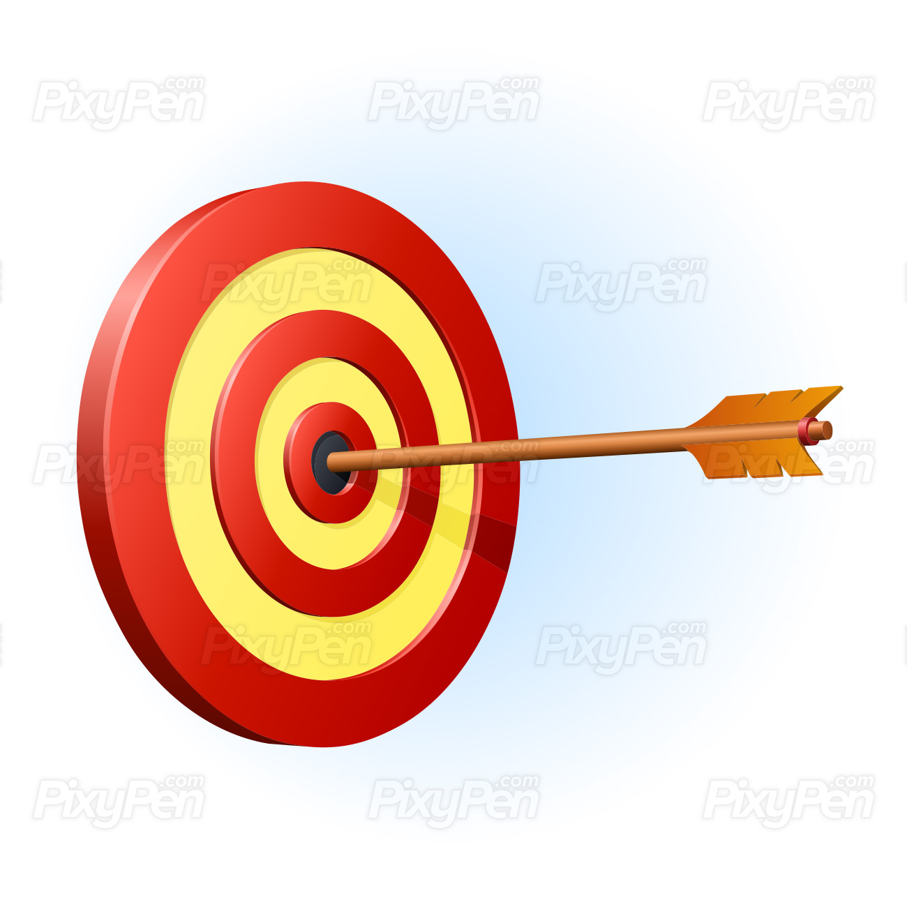 1300x1300 Arrow Hitting The Center Of Target