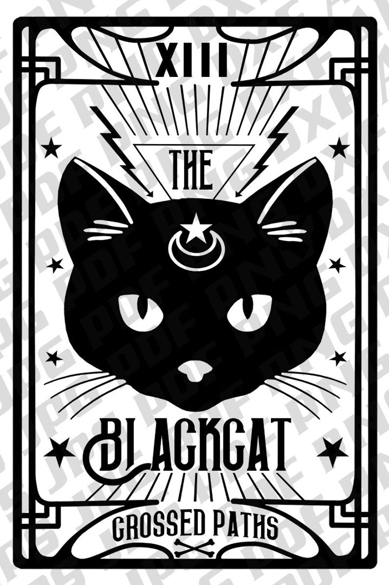 794x1194 Black Cat Tarot Card Files Cricut And Cameo Silhouette Etsy