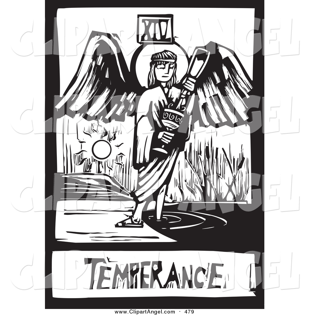 Illustration Vector Of A Woodcut Black And White Temperance Angel 1024x1044 Illustration Vector Of A Woodcut Black And White Temperance Angel