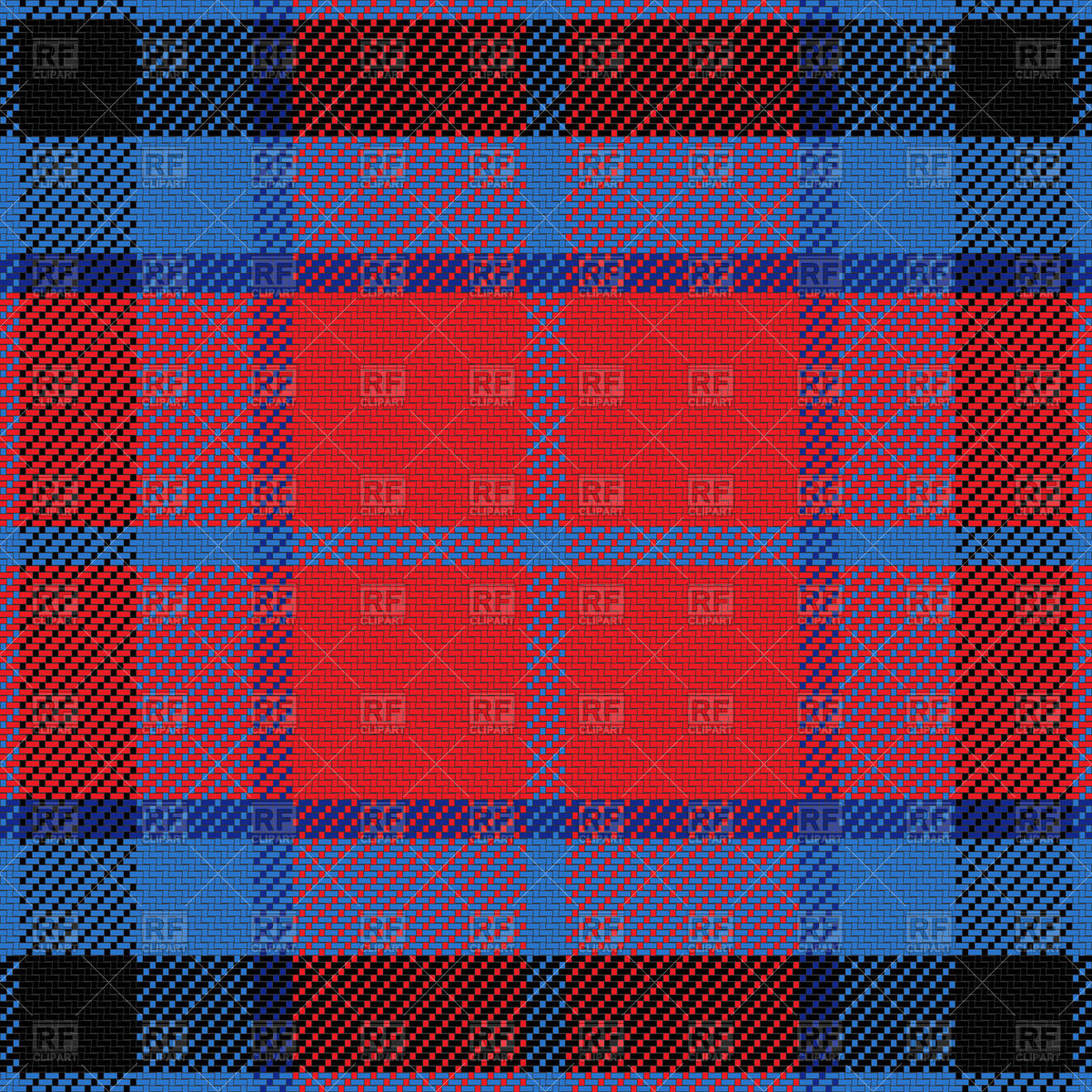 1200x1200 Seamless Red And Blue Scottish Tartan Pattern Vector Image