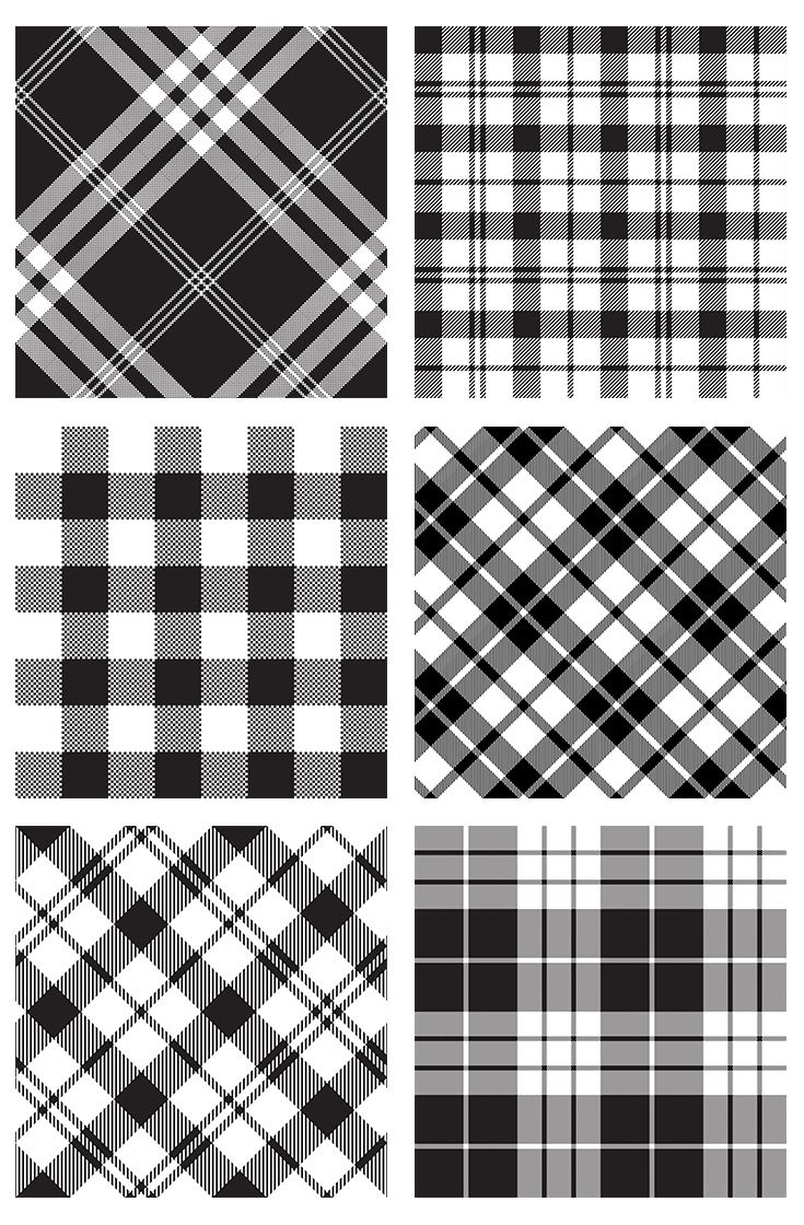 735x1120 Black And White Vector Patterns Texture Tartan Plaid Wallpaper
