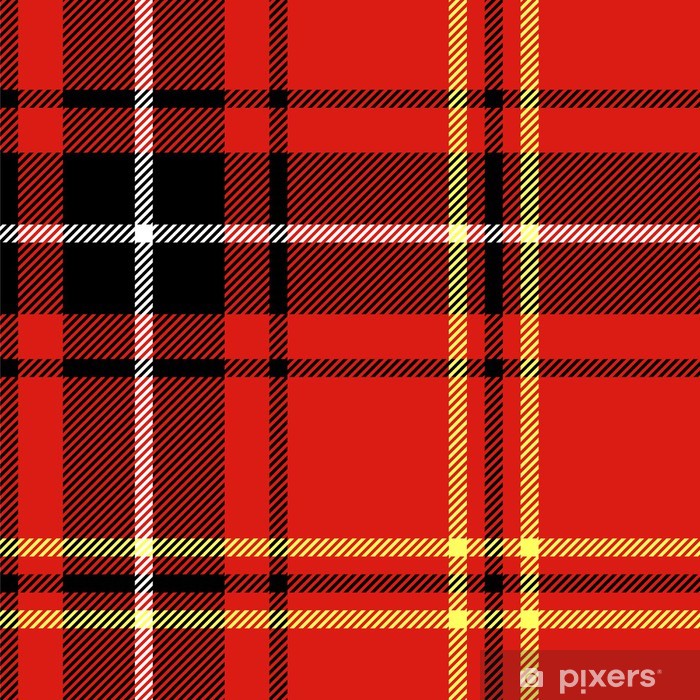 700x700 Red Tartan Traditional British Fabric Seamless Pattern, Vector