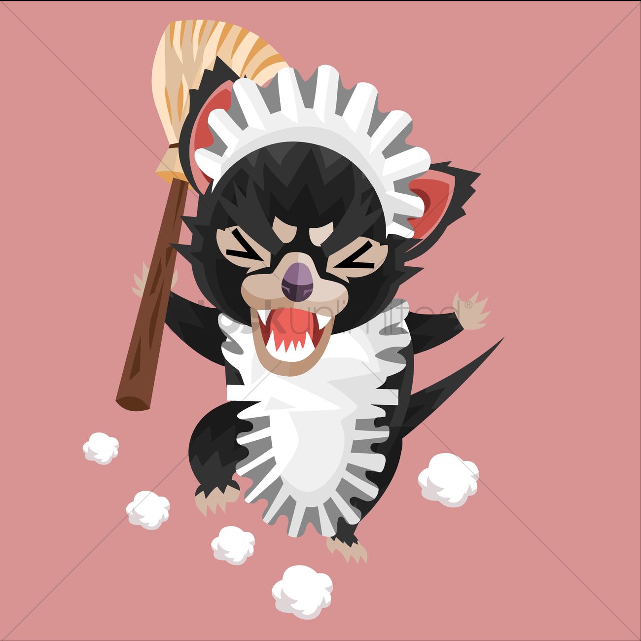 Frustrated Tasmanian Devil Cleaner Vector Image 1300x1300 Frustrated Tasmanian Devil Cleaner Vector Image