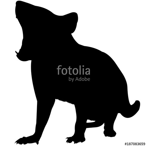 500x500 Tasmanian Devil Silhouette Vector Graphics Stock Image