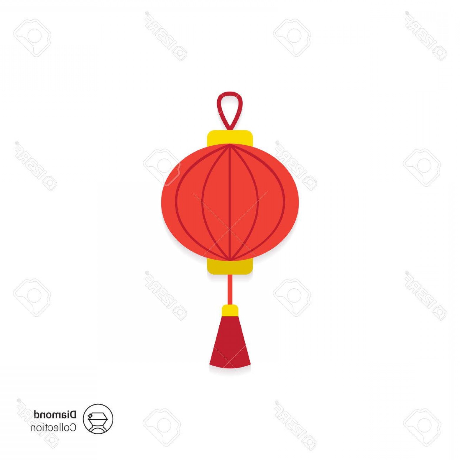 1560x1560 Photostock Vector Vector Icon Of Red Chinese Lantern With Tassel