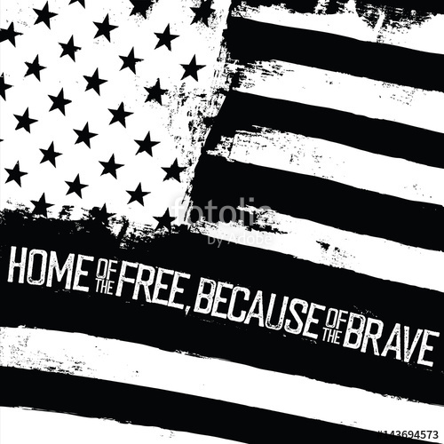 Home Of The Free, Because Of The Brave American Flag With Wavy 500x500 Home Of The Free, Because Of The Brave American Flag With Wavy