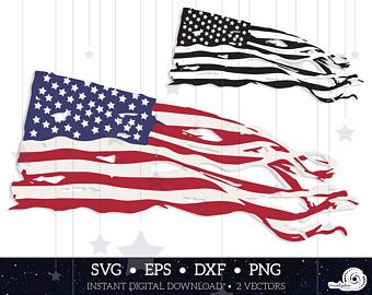 Tattered American Flag Vector at Vectorified.com | Collection of