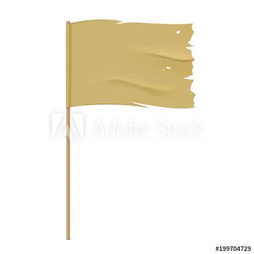 500x500 Torn Vector Flag Waving Khaki Fabric Flag, Isolated On Background
