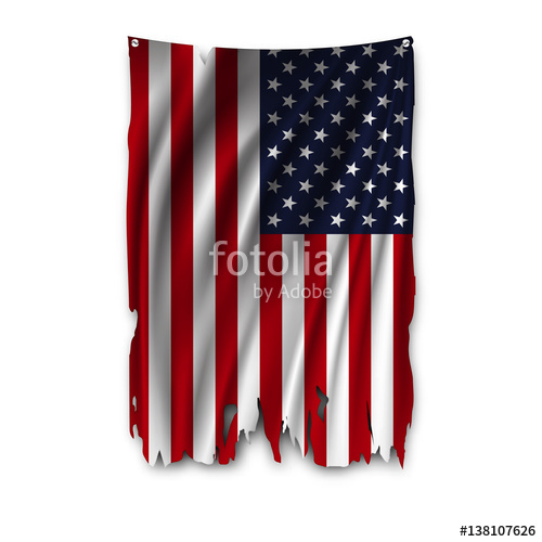 Tattered Us Flag Vector At Vectorified.com 