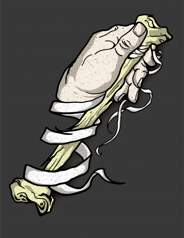 Hand Bone Tattoo Banner Vector Premium Download 626x806 Hand Bone Tattoo Banner Vector Premium Download