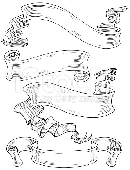 Set Of Highly Detailed, Hand Drawn Banners Each Element Is 426x556 Set Of Highly Detailed, Hand Drawn Banners Each Element Is