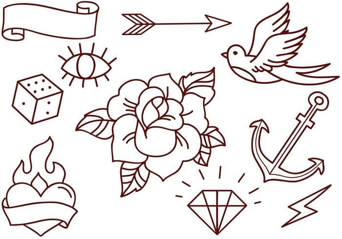 700x490 Free Old School Tattoos Vectors