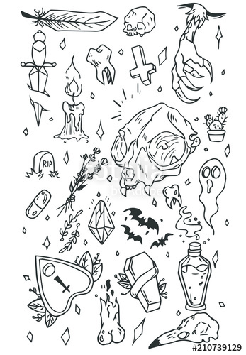 347x500 Tattoo Flash Set Stock Image And Royalty Free Vector