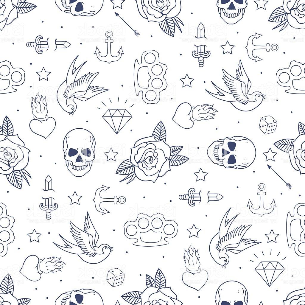 1024x1024 Unique Brass Knuckle Tattoo Flash Vector Drawing Vector Images