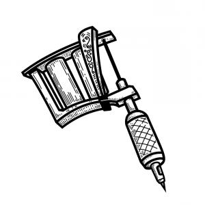 300x300 Tattoo Machine In Engraving Style Design Element Vector Newwaysys