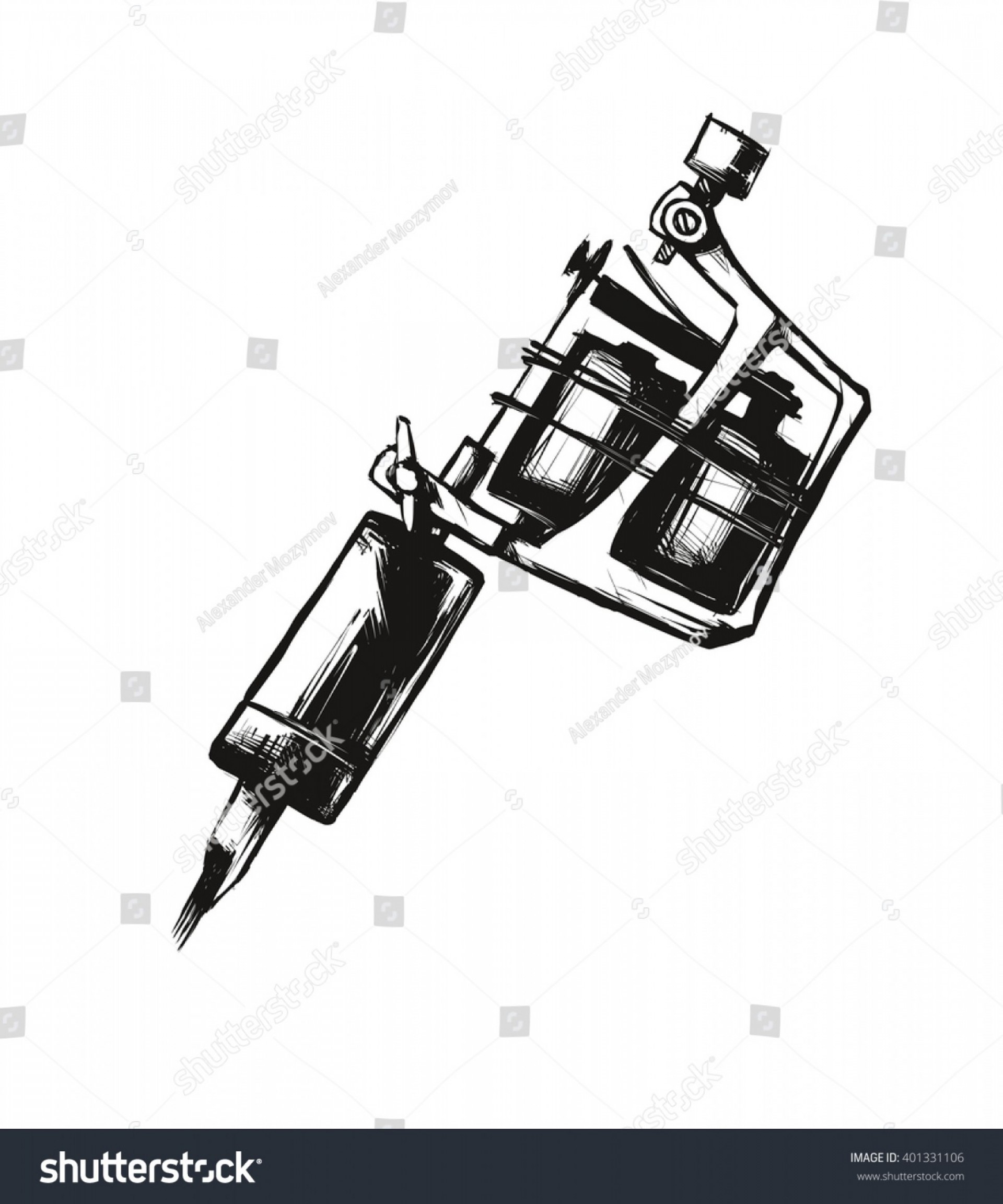 1920x2304 Tattoo Machine Vector Illustration On White Soidergi
