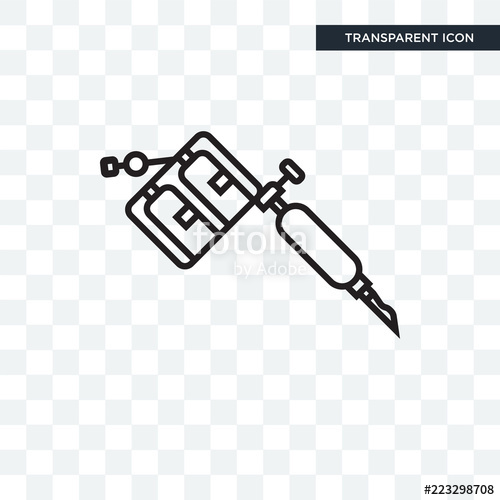 500x500 Tattoo Machine Vector Icon Isolated On Transparent Background