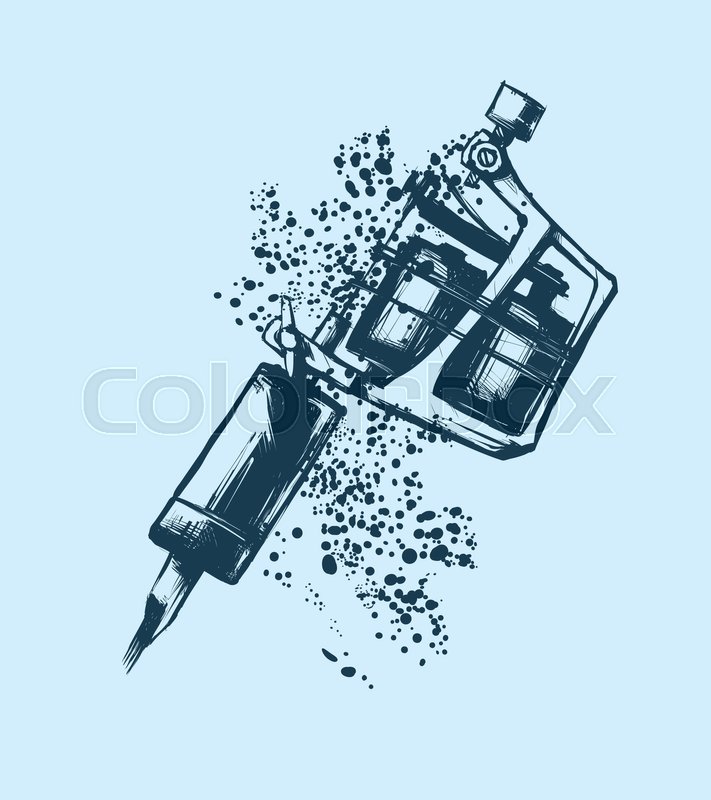 711x800 Tattoo Machine Vector Illustration On Stock Image Colourbox