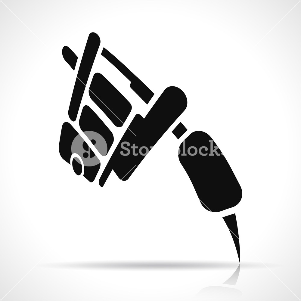 1000x1000 Vector Tattoo Machine Icon On White Background Royalty Free Stock