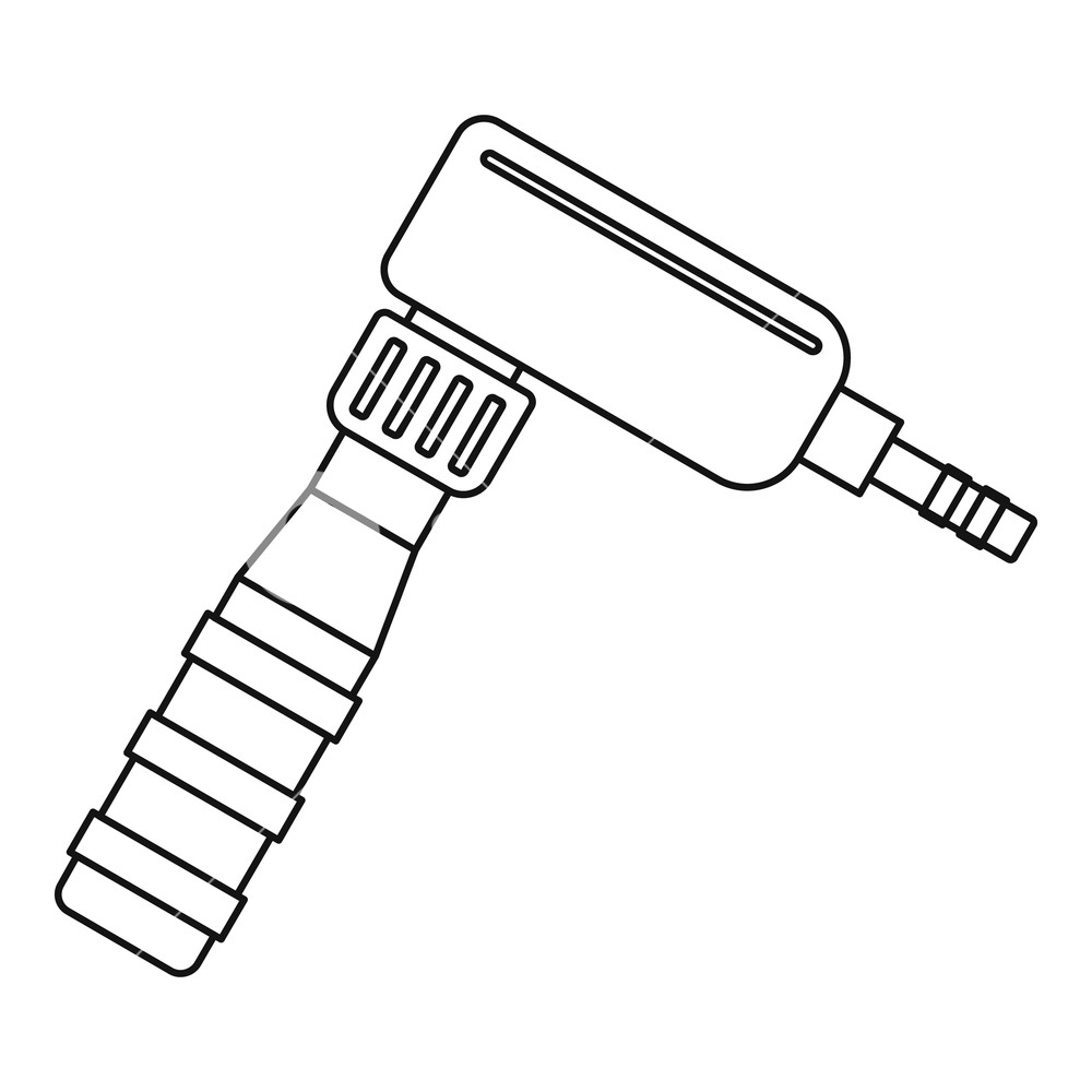 1000x1000 Hand Draw Rotary Tattoo Machine Icon In Outline Style Isolated