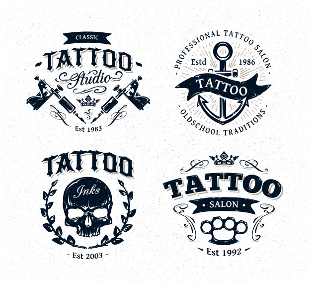 Tattoo Logo Collection Vector Premium Download 626x569 Tattoo Logo Collection Vector Premium Download