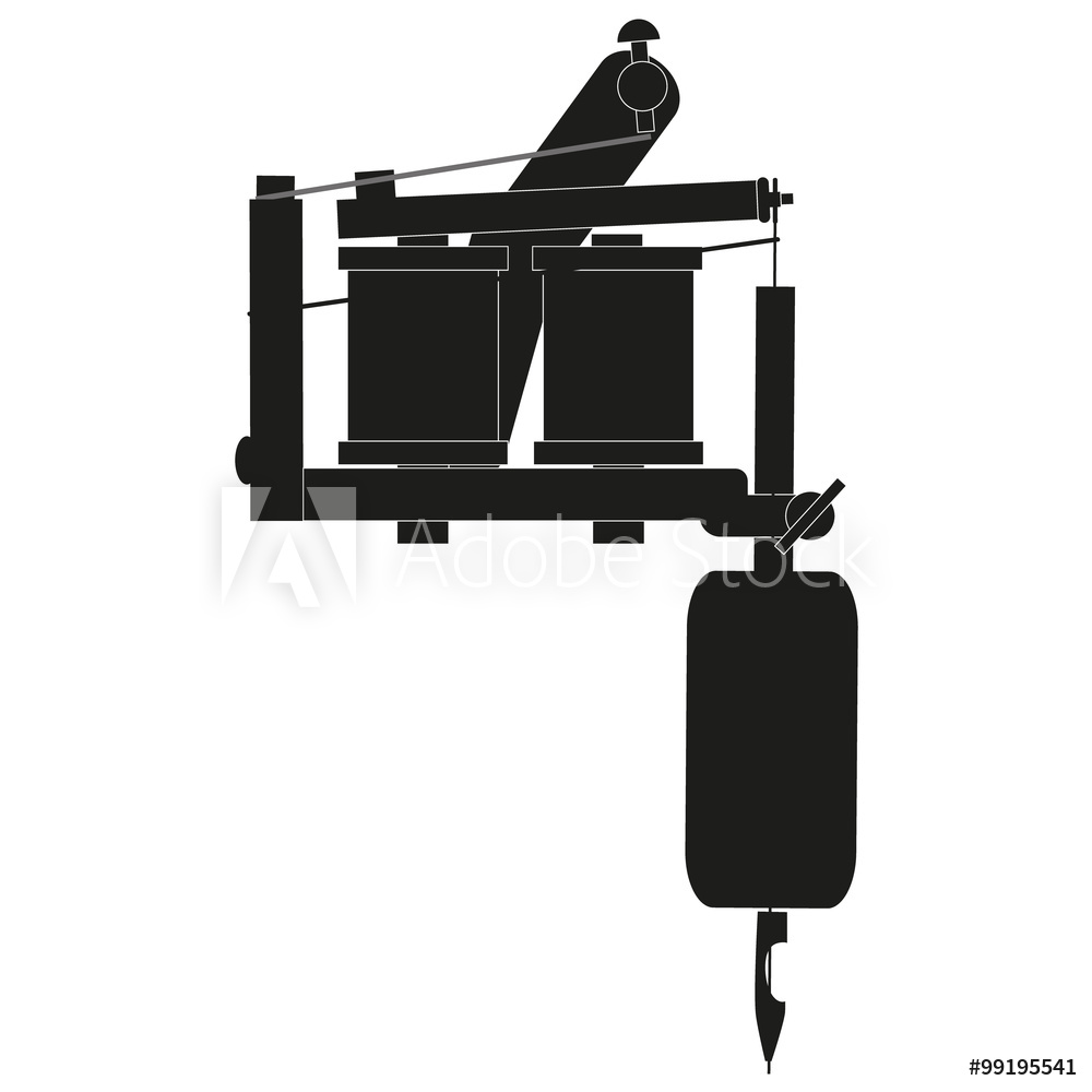 1000x1000 Photo Art Print Tattoo Machine, Vector Illustration Europosters