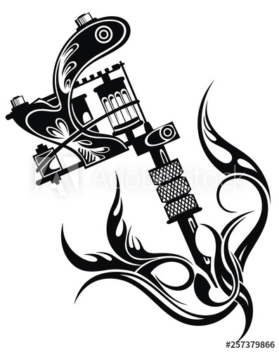 397x500 Vector Illustration Of Tattoo Machine