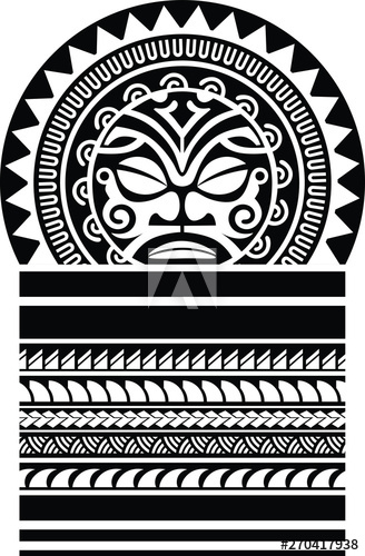 328x500 Polynesian Tattoo Sleeve Shoulder Sketch Pattern Vector, Samoan