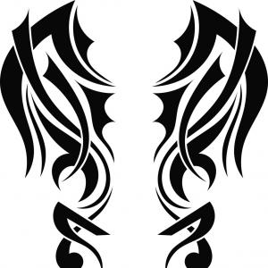 300x300 Graphic Design Tribal Tattoo Wings Vector Newwaysys