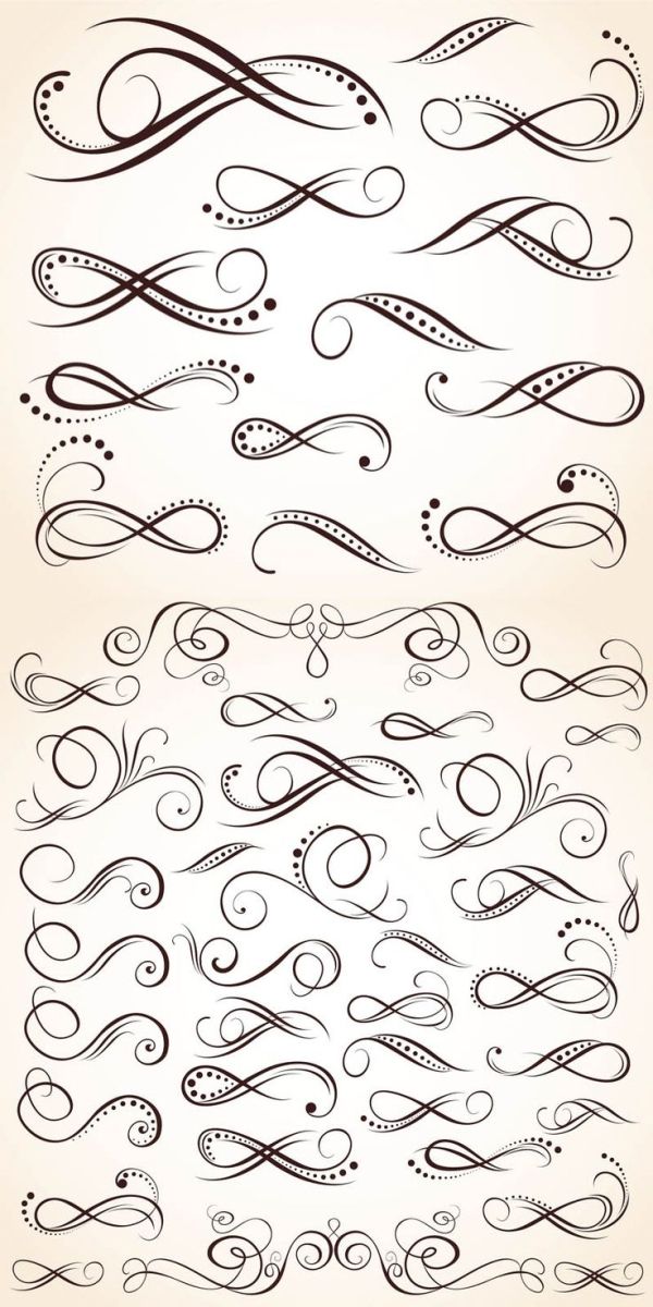 600x1200 Ornate Swirls Vector For Tattoos