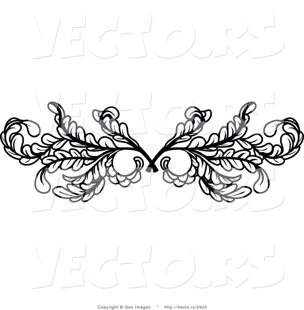 1024x1044 Vector Of Black Leafy Swirl Butterfly Tattoo Design Element Border
