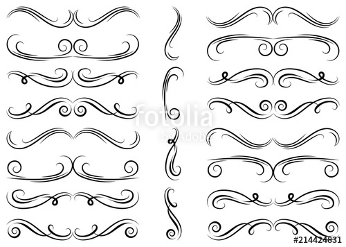 500x356 Calligraphic Design Elements Dividers, Borders And Swirls Set