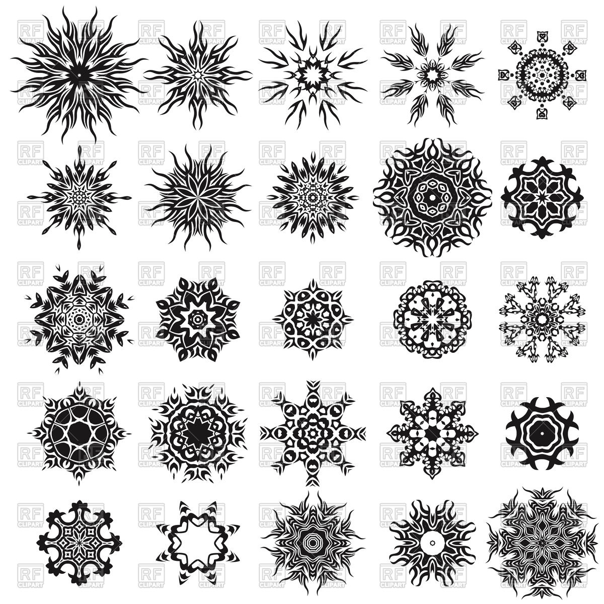 1200x1200 Set Of Different Tribal Rosettes Tattoo Vector Image Of Signs