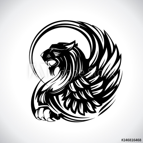 500x500 Griffin For Heraldry Or Tattoo, Vector Design
