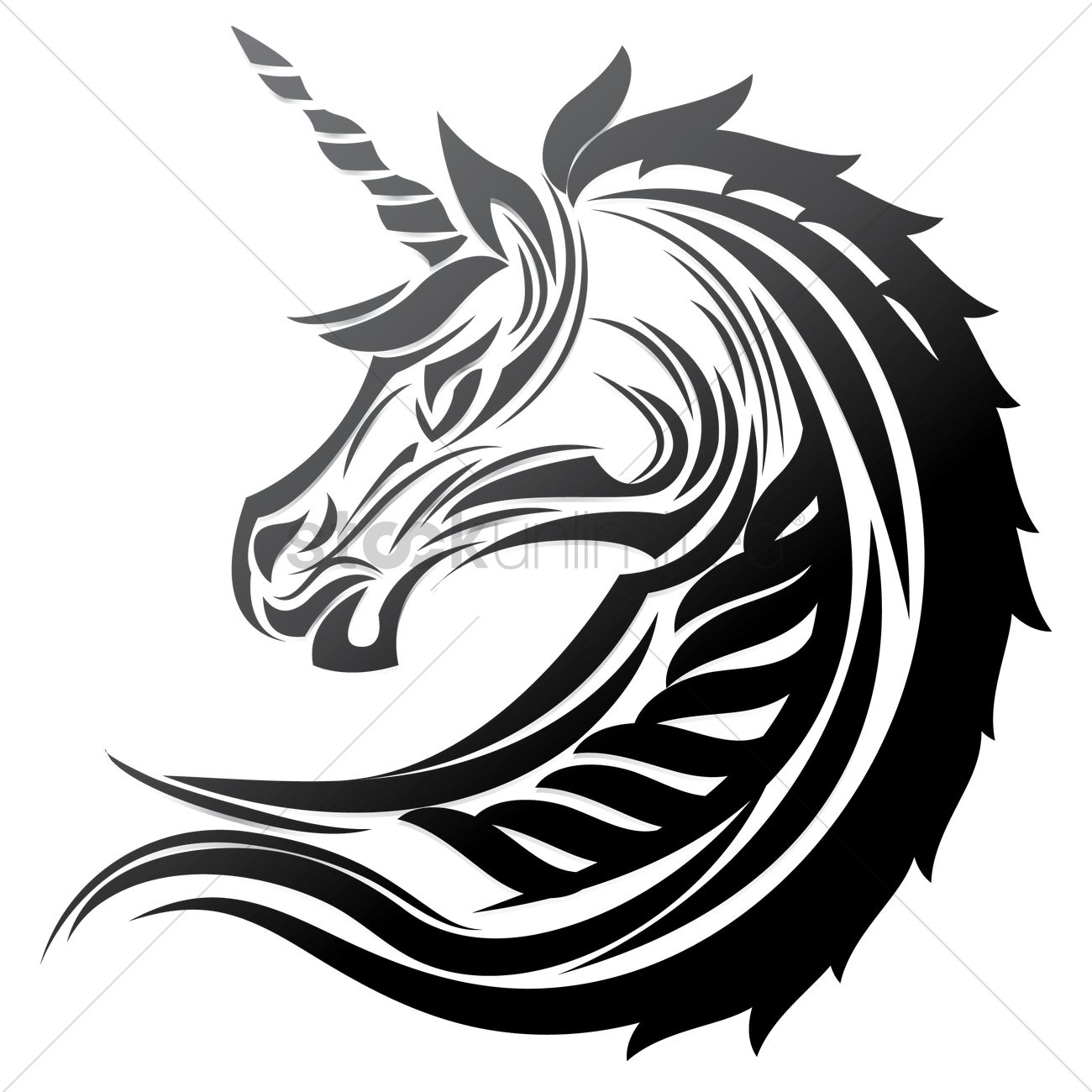 1300x1300 Free Unicorn Tattoo Vector Image