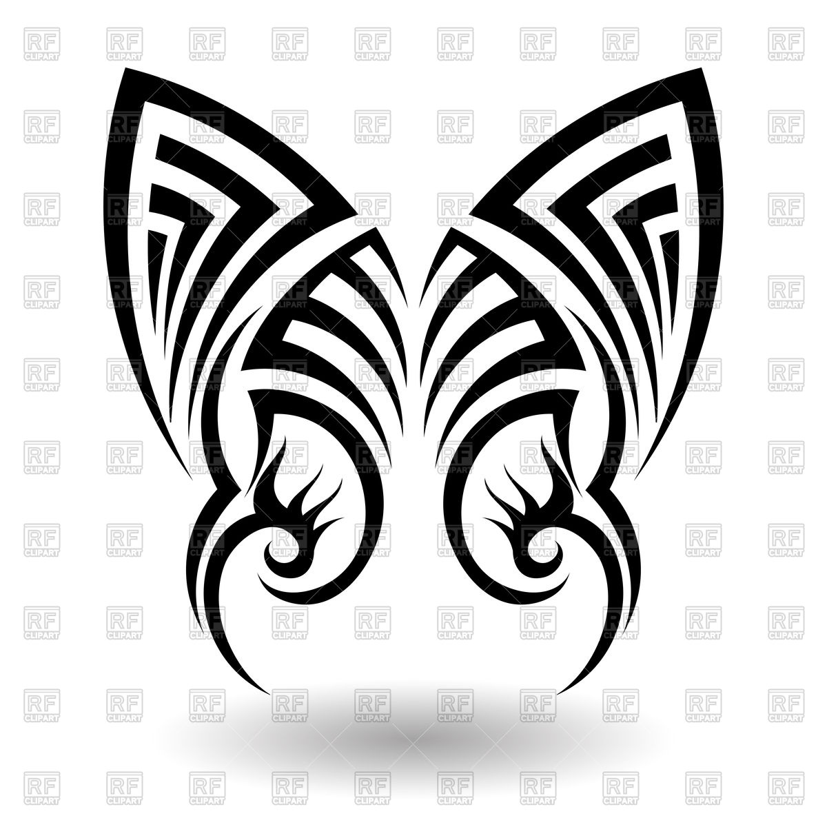 1200x1200 Hand Drawn Wings Tribal Tattoo Vector Image Of Design Elements