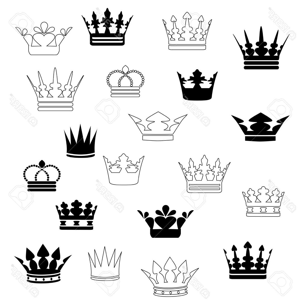 1300x1300 Unique Queen Crown Tattoos Vector Library Free Vector Art