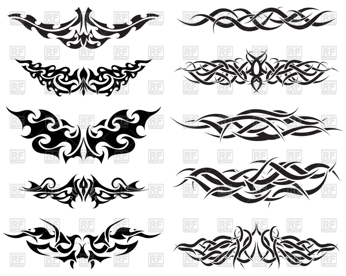 1200x960 Black Patterns Of Tribal Tattoo Vector Image Of Design Elements