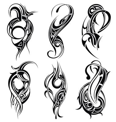380x400 Set Of Tribal Tattoo Vector Tribal Trials Tribal Tattoos