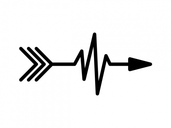 600x450 Minimal Arrow With Heart Beat Tattoo Vector T Shirt Design