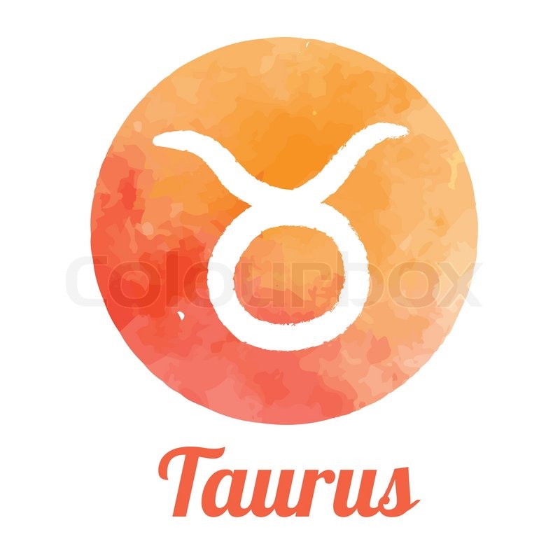 800x800 Watercolor Zodiac Icon Set Taurus, Stock Vector Colourbox