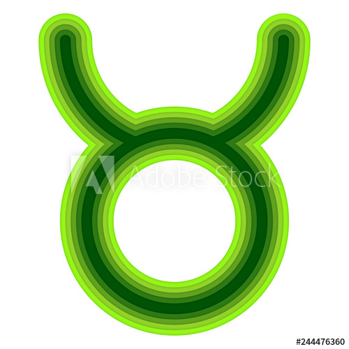 500x500 Astrological Symbol Of Taurus Vector Paper Cut
