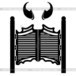 300x300 Saloon Door And Horns Wild West Tavern Western